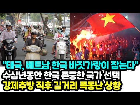 "태국, 베트남 한국 바짓가랑이 잡는다" 수십년동안 한국 존중한 국가 선택강제추방 직후 길거리 폭동난 상황, 